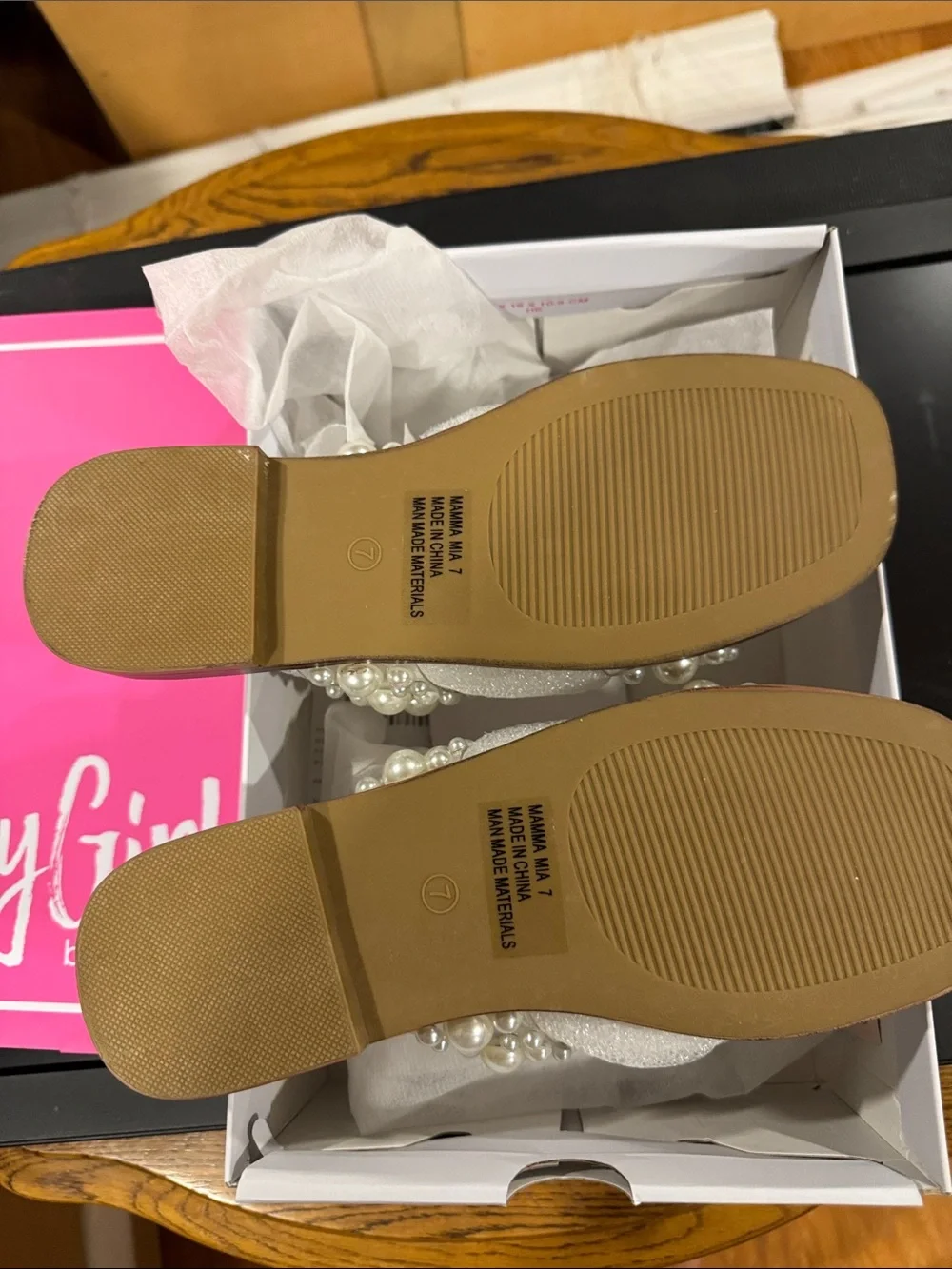 Corkys White Pearl-Embellished Slide Sandals - Women
